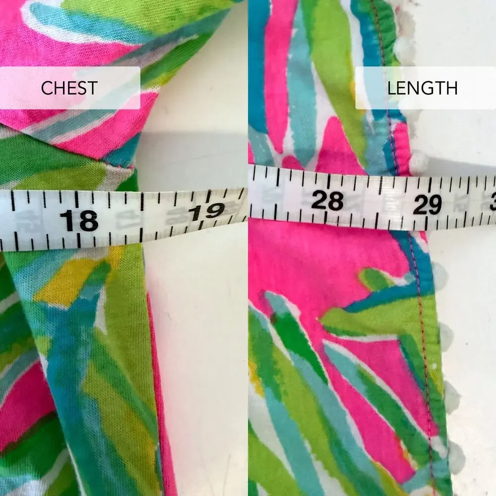 LILLY PULITZER Enna Off Shoulder Girl Mini Dress in Tiki Pink Royal Lime Size XL